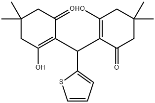 3-HYDROXY-2-((6-HYDROXY-4,4-DIMETHYL-2-OXOCYCLOHEX-1-ENYL)-2-THIENYLMETHYL)-5,5-DIMETHYLCYCLOHEX-2-EN-1-ONE Struktur