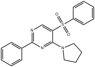 2-PHENYL-5-(PHENYLSULFONYL)-4-(1-PYRROLIDINYL)PYRIMIDINE Struktur