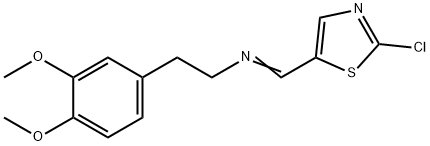 N-[(E)-(2-CHLORO-1,3-THIAZOL-5-YL)METHYLIDENE]-2-(3,4-DIMETHOXYPHENYL)-1-ETHANAMINE Struktur