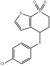 4-[(4-CHLOROPHENYL)SULFANYL]-3,4-DIHYDRO-1LAMBDA6-THIENO[2,3-B]THIOPYRAN-1,1(2H)-DIONE Struktur