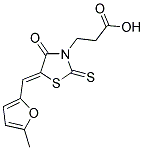 3-((5Z)-5-[(5-METHYL-2-FURYL)METHYLENE]-4-OXO-2-THIOXO-1,3-THIAZOLIDIN-3-YL)PROPANOIC ACID Struktur