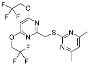 2-[[[4,6-BIS(2,2,2-TRIFLUOROETHOXY)PYRIMIDIN-2-YL]METHYL]THIO]-4,6-DIMETHYLPYRIMIDINE Struktur