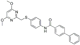 N-[S-[(4,6-DIMETHOXYPYRIMIDIN-2-YL)METHYL]-4-THIOPHENYL]BIPHENYL-4-CARBOXAMIDE Struktur