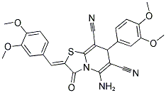 (Z)-5-AMINO-2-(3,4-DIMETHOXYBENZYLIDENE)-7-(3,4-DIMETHOXYPHENYL)-3-OXO-3,7-DIHYDRO-2H-THIAZOLO[3,2-A]PYRIDINE-6,8-DICARBONITRILE Struktur