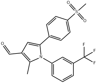 2-METHYL-5-[4-(METHYLSULFONYL)PHENYL]-1-[3-(TRIFLUOROMETHYL)PHENYL]-1H-PYRROLE-3-CARBALDEHYDE Struktur