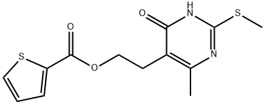 2-[4-METHYL-2-(METHYLSULFANYL)-6-OXO-1,6-DIHYDRO-5-PYRIMIDINYL]ETHYL 2-THIOPHENECARBOXYLATE Struktur