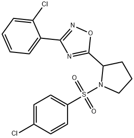 3-(2-CHLOROPHENYL)-5-(1-[(4-CHLOROPHENYL)SULFONYL]-2-PYRROLIDINYL)-1,2,4-OXADIAZOLE Struktur