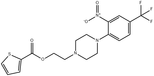 2-(4-[2-NITRO-4-(TRIFLUOROMETHYL)PHENYL]PIPERAZINO)ETHYL 2-THIOPHENECARBOXYLATE Struktur