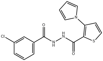 N'-(3-CHLOROBENZOYL)-3-(1H-PYRROL-1-YL)-2-THIOPHENECARBOHYDRAZIDE Struktur