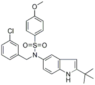 N-(2-TERT-BUTYL-(1H)-INDOL-5-YL)-N-(3-CHLOROBENZYL)-4-METHOXYBENZENESULPHONAMIDE Struktur