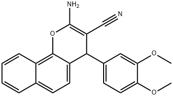 2-AMINO-4-(3,4-DIMETHOXYPHENYL)-4H-BENZO[H]CHROMENE-3-CARBONITRILE Struktur