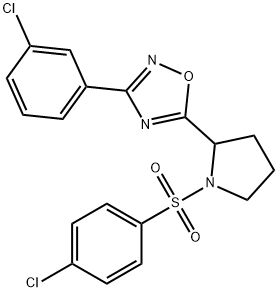 3-(3-CHLOROPHENYL)-5-(1-[(4-CHLOROPHENYL)SULFONYL]-2-PYRROLIDINYL)-1,2,4-OXADIAZOLE Struktur