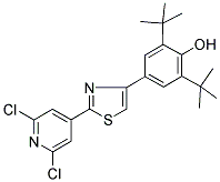 2,6-DI(TERT-BUTYL)-4-[2-(2,6-DICHLOROPYRIDIN-4-YL)-1,3-THIAZOL-4-YL]PHENOL Struktur