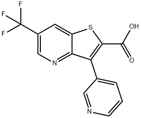 3-(3-PYRIDINYL)-6-(TRIFLUOROMETHYL)THIENO[3,2-B]PYRIDINE-2-CARBOXYLIC ACID Struktur