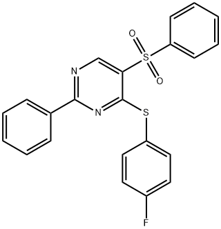 4-[(4-FLUOROPHENYL)SULFANYL]-2-PHENYL-5-(PHENYLSULFONYL)PYRIMIDINE Struktur