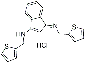 (1-(1-AZA-2-(2-THIENYL)ETHYLIDENE)INDEN-3-YL)(2-THIENYLMETHYL)AMINE, HYDROCHLORIDE Struktur