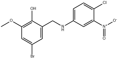 4-BROMO-2-[(4-CHLORO-3-NITROANILINO)METHYL]-6-METHOXYBENZENOL Struktur