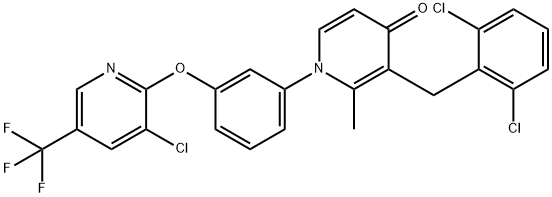 1-(3-([3-CHLORO-5-(TRIFLUOROMETHYL)-2-PYRIDINYL]OXY)PHENYL)-3-(2,6-DICHLOROBENZYL)-2-METHYL-4(1H)-PYRIDINONE Struktur