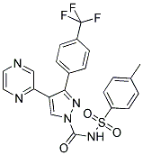 N-[(4-METHYLPHENYL)SULPHONYL]-4-(PYRAZIN-2-YL)-3-[4-(TRIFLUOROMETHYL)PHENYL]PYRAZOLE-1-CARBOXAMIDE Struktur