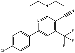 6-(4-CHLOROPHENYL)-2-(DIETHYLAMINO)-4-(TRIFLUOROMETHYL)NICOTINONITRILE Struktur