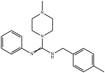 4-METHYL-N-(4-METHYLBENZYL)-N'-PHENYLTETRAHYDRO-1(2H)-PYRAZINECARBOXIMIDAMIDE Struktur