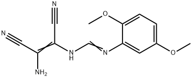 N'-[(Z)-2-AMINO-1,2-DICYANOETHENYL]-N-(2,5-DIMETHOXYPHENYL)IMINOFORMAMIDE Struktur