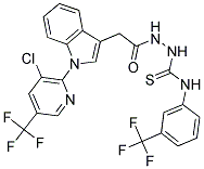 2-(2-(1-[3-CHLORO-5-(TRIFLUOROMETHYL)-2-PYRIDINYL]-1H-INDOL-3-YL)ACETYL)-N-[3-(TRIFLUOROMETHYL)PHENYL]-1-HYDRAZINECARBOTHIOAMIDE Struktur