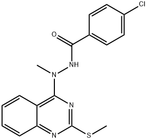 4-CHLORO-N'-METHYL-N'-[2-(METHYLSULFANYL)-4-QUINAZOLINYL]BENZENECARBOHYDRAZIDE Struktur