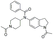 N-(1-ACETYL-2,3-DIHYDRO-(1H)-INDOL-5-YL)-N-(1-ACETYLPIPERIDIN-4-YL)BENZAMIDE Struktur