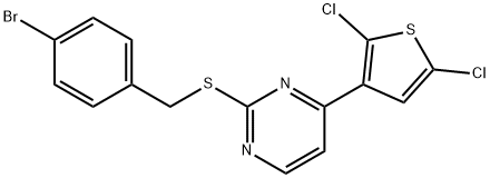 2-[(4-BROMOBENZYL)SULFANYL]-4-(2,5-DICHLORO-3-THIENYL)PYRIMIDINE Struktur