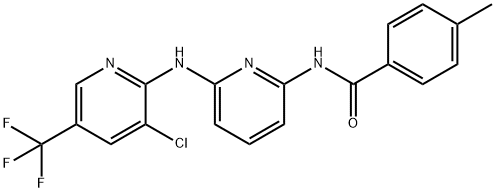 N-(6-([3-CHLORO-5-(TRIFLUOROMETHYL)-2-PYRIDINYL]AMINO)-2-PYRIDINYL)-4-METHYLBENZENECARBOXAMIDE Struktur