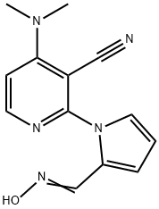 4-(DIMETHYLAMINO)-2-(2-[(HYDROXYIMINO)METHYL]-1H-PYRROL-1-YL)NICOTINONITRILE Struktur