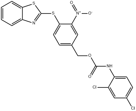 4-(1,3-BENZOTHIAZOL-2-YLSULFANYL)-3-NITROBENZYL N-(2,4-DICHLOROPHENYL)CARBAMATE Struktur