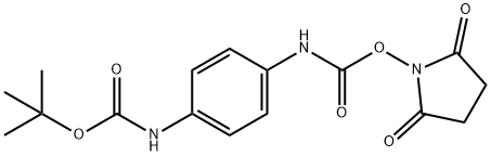 TERT-BUTYL N-SUCCINIMIDYL N,N'-(1,4-PHENYLENE)DICARBAMATE Struktur