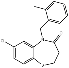 7-CHLORO-5-(2-METHYLBENZYL)-2,3-DIHYDRO-1,5-BENZOTHIAZEPIN-4(5H)-ONE Struktur