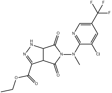 ETHYL 5-[[3-CHLORO-5-(TRIFLUOROMETHYL)-2-PYRIDINYL](METHYL)AMINO]-4,6-DIOXO-1,3A,4,5,6,6A-HEXAHYDROPYRROLO[3,4-C]PYRAZOLE-3-CARBOXYLATE Struktur