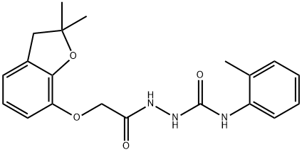 1-(2-(2,2-DIMETHYL(3-OXAINDAN-4-YLOXY))ACETYL)-4-(2-METHYLPHENYL)SEMICARBAZIDE Struktur