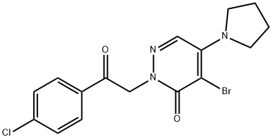 4-BROMO-2-[2-(4-CHLOROPHENYL)-2-OXOETHYL]-5-(1-PYRROLIDINYL)-3(2H)-PYRIDAZINONE Struktur