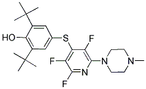 2,6-DITERT-BUTYL-4-(2,3,5-TRIFLUORO-6-(4-METHYLPIPERAZIN-1-YL)PYRIDIN-4-YLTHIO)PHENOL Struktur