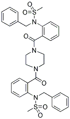 N,N'-(2,2'-(PIPERAZINE-1,4-DIYLBIS(OXOMETHYLENE))BIS(2,1-PHENYLENE))BIS(N-BENZYLMETHANESULFONAMIDE) Struktur