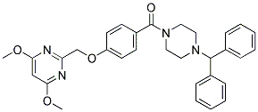 1-[4-[(4,6-DIMETHOXYPYRIMIDIN-2-YL)METHOXY]BENZOYL]-4-(DIPHENYLMETHYL)PIPERAZINE Struktur