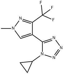 1-CYCLOPROPYL-5-[1-METHYL-3-(TRIFLUOROMETHYL)-1H-PYRAZOL-4-YL]-1H-1,2,3,4-TETRAAZOLE Struktur