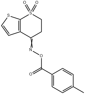 4-([(4-METHYLBENZOYL)OXY]IMINO)-3,4-DIHYDRO-1LAMBDA6-THIENO[2,3-B]THIOPYRAN-1,1(2H)-DIONE Struktur