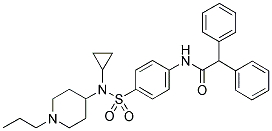 N-[4-((CYCLOPROPYL(1-PROPYLPIPERIDIN-4-YL)AMINO)SULPHONYL)PHENYL]-2,2-DIPHENYLACETAMIDE Struktur