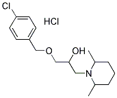 1-[(4-CHLOROBENZYL)OXY]-3-(2,6-DIMETHYLPIPERIDIN-1-YL)PROPAN-2-OL HYDROCHLORIDE Struktur