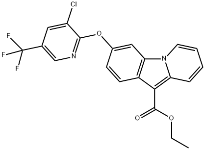 ETHYL 3-([3-CHLORO-5-(TRIFLUOROMETHYL)-2-PYRIDINYL]OXY)PYRIDO[1,2-A]INDOLE-10-CARBOXYLATE Struktur