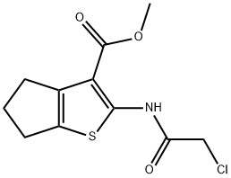 2-(2-CHLORO-ACETYLAMINO)-5,6-DIHYDRO-4H-CYCLOPENTA[B]THIOPHENE-3-CARBOXYLIC ACID METHYL ESTER Struktur