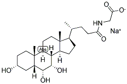 5-BETA-CHOLANIC ACID-3-ALPHA, 6-ALPHA, 7-ALPHA-TRIOL N-(CARBOXYMETHYL)-AMIDE SODIUM SALT Struktur