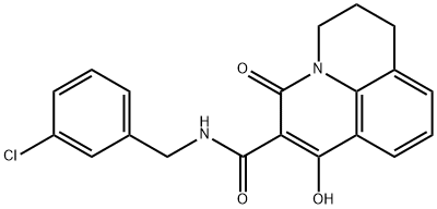 N-(3-CHLOROBENZYL)-7-HYDROXY-5-OXO-2,3-DIHYDRO-1H,5H-PYRIDO[3,2,1-IJ]QUINOLINE-6-CARBOXAMIDE Struktur