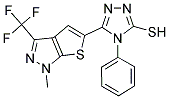 5-[1-METHYL-3-(TRIFLUOROMETHYL)-1H-THIENO[2,3-C]PYRAZOL-5-YL]-4-PHENYL-4H-1,2,4-TRIAZOL-3-YLHYDROSULFIDE Struktur